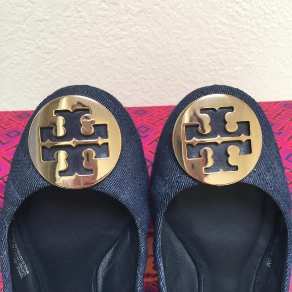 Tory Burch - Denim Quainn Ballet Flat-Quilted - Picture 6 of 8